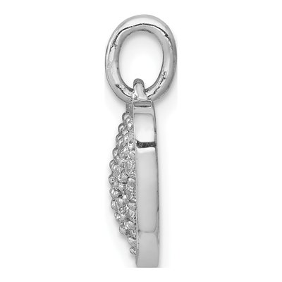 14K White Gold 3/8 ct tw Diamond Pave Heart Pendant – view 3