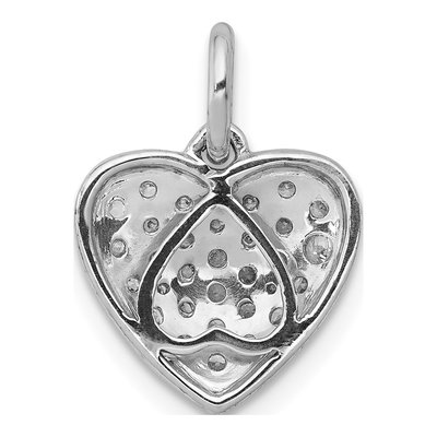 14K White Gold 3/8 ct tw Diamond Pave Heart Pendant – view 4