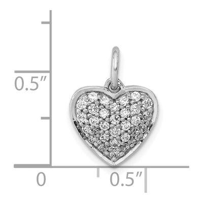 14K White Gold 3/8 ct tw Diamond Pave Heart Pendant – view 5