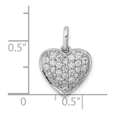 14K White Gold 1/2 ct tw Diamond Heart Pendant – view 5