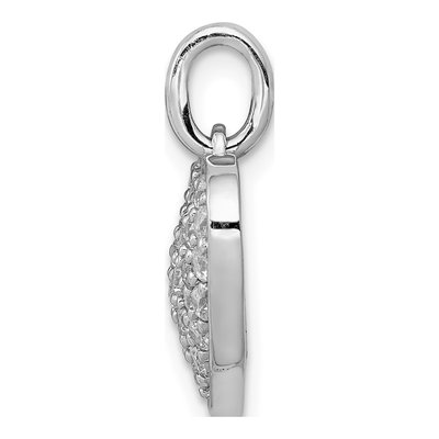 14K White Gold 5/8 ct tw Diamond Pave Heart Pendant – view 2