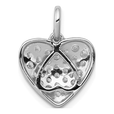 14K White Gold 5/8 ct tw Diamond Pave Heart Pendant – view 3