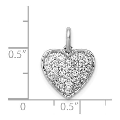 14K White Gold 5/8 ct tw Diamond Pave Heart Pendant – view 4