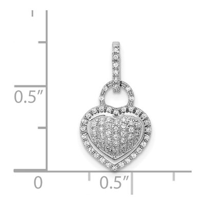 14K White Gold 1/5 ct tw Diamond Pave Heart Pendant – view 5