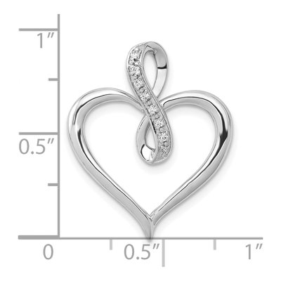 10K White Gold 1/20 ct tw Diamond Heart Infinity Slide Pendant – view 4