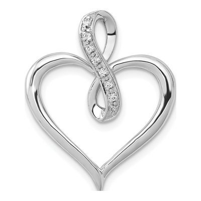 10K White Gold 1/20 ct tw Diamond Heart Infinity Slide Pendant