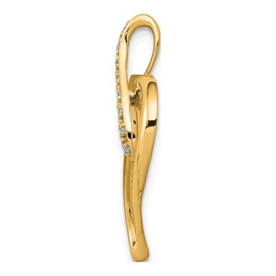 10K Yellow Gold 1/20 ct tw Diamond Heart Infinity Slide Pendant – view 2