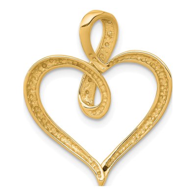 10K Yellow Gold 1/20 ct tw Diamond Heart Infinity Slide Pendant – view 3
