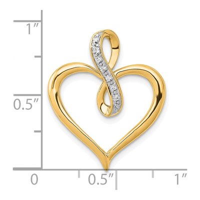 10K Yellow Gold 1/20 ct tw Diamond Heart Infinity Slide Pendant – view 4
