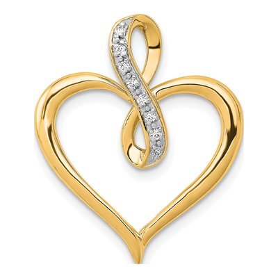 10K Yellow Gold 1/20 ct tw Diamond Heart Infinity Slide Pendant