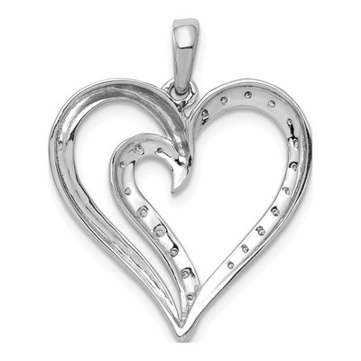 14K White Gold 1/10 ct tw Diamond Heart Pendant – view 4