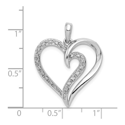 14K White Gold 1/10 ct tw Diamond Heart Pendant – view 5