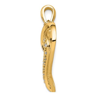 14K Yellow Gold 1/10 ct tw Diamond Fancy Heart Pendant – view 3