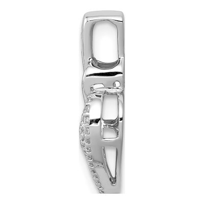 14K White Gold 1/5 ct tw Diamond Pave Double Heart Slide Pendant – view 3