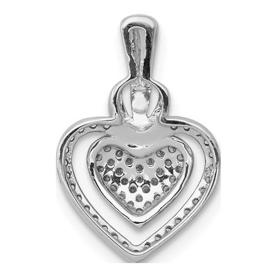 14K White Gold 1/5 ct tw Diamond Pave Double Heart Slide Pendant – view 4