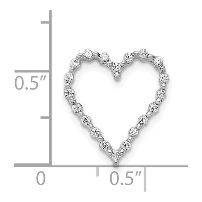 14K White Gold 1/5 ct tw Diamond Heart Slide Pendant – view 4