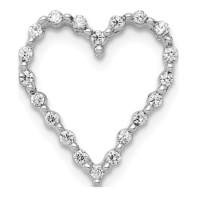 14K White Gold 1/5 ct tw Lab-Grown Diamond Heart Slide Pendant