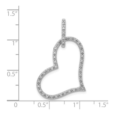14K White Gold 1/6 ct tw Diamond Heart Pendant – view 5
