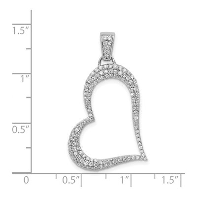 14K White Gold 1/2 ct tw Diamond Heart Pendant – view 5
