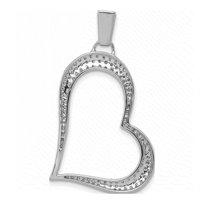 14K White Gold 5/8 ct tw Diamond Heart Pendant – view 4