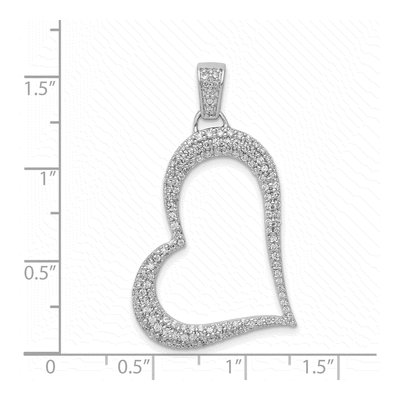 14K White Gold 5/8 ct tw Diamond Heart Pendant – view 5