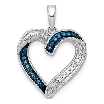 14K White Gold 1/20 ct tw Diamond Heart Pendant