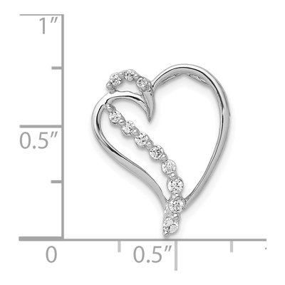 14K White Gold 1/6 ct tw Diamond Heart Slide Pendant – view 4