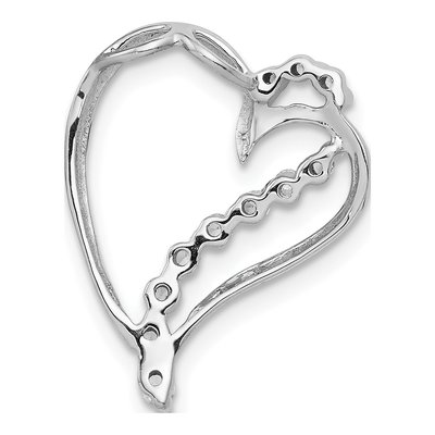 14K White Gold 1/6 ct tw Diamond Heart Slide Pendant – view 5
