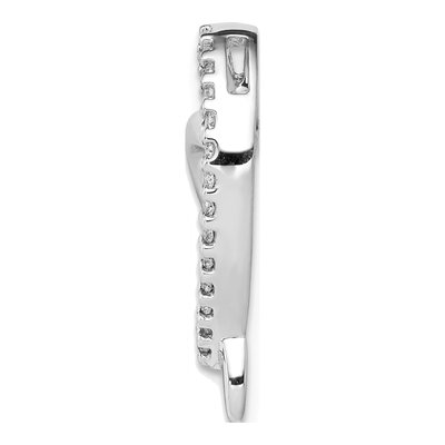 14K White Gold 1/10 ct tw Diamond Curved Heart Slide Pendant – view 3