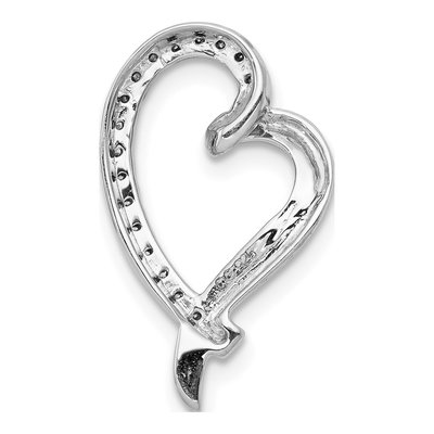14K White Gold 1/10 ct tw Diamond Curved Heart Slide Pendant – view 5