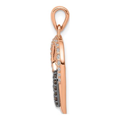 14K Rose Gold 1/5 ct tw Diamond Double Heart Pendant – view 3