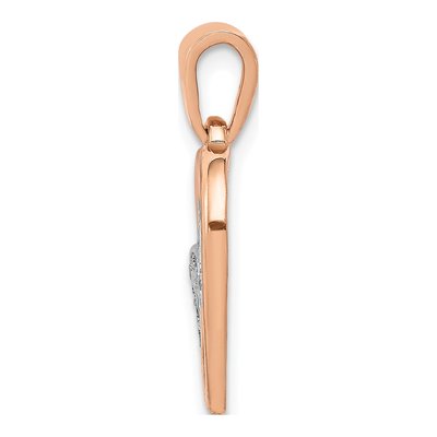 14K Rose Gold 1/20 ct tw Diamond Entwined Hearts Pendant – view 3