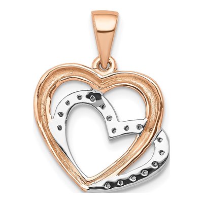 14K Rose Gold 1/20 ct tw Diamond Entwined Hearts Pendant – view 4