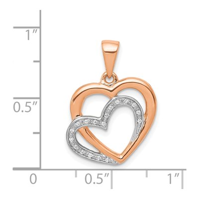 14K Rose Gold 1/20 ct tw Diamond Entwined Hearts Pendant – view 5