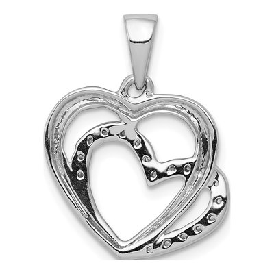 14K White Gold 1/20 ct tw Diamond Entwined Hearts Pendant – view 4