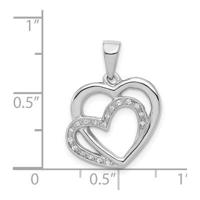 14K White Gold 1/20 ct tw Diamond Entwined Hearts Pendant – view 5