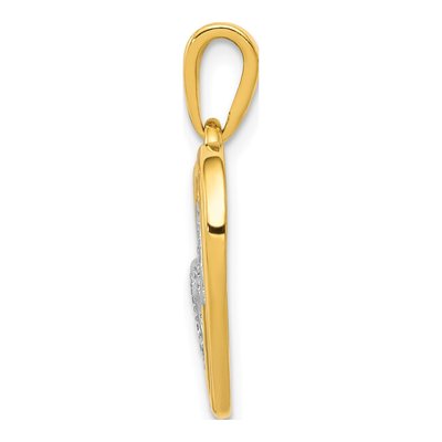 14K Yellow Gold 1/20 ct tw Diamond Entwined Hearts Pendant – view 3