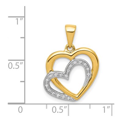 14K Yellow Gold 1/20 ct tw Diamond Entwined Hearts Pendant – view 4