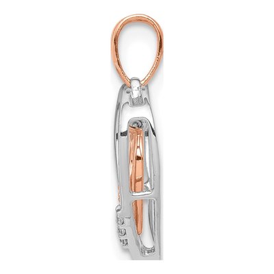 10K Two-Tone Gold Diamond Heart Pendant – view 2