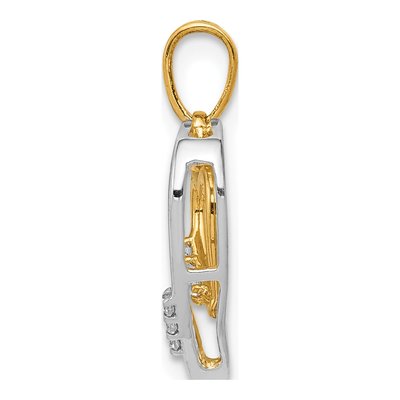 10K Two-Tone Gold Diamond Heart Pendant – view 2