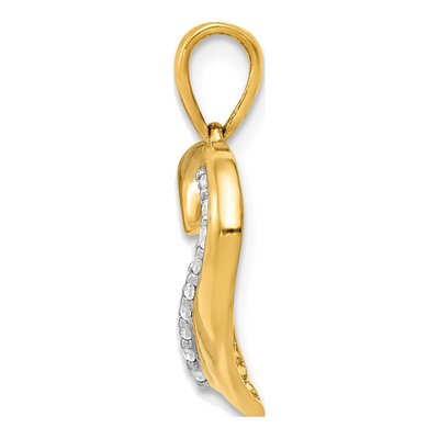 14K Yellow Gold 1/10 ct tw Diamond Heart Pendant – view 3