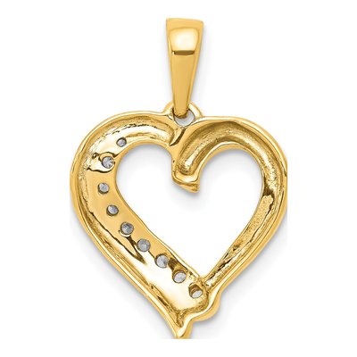 14K Yellow Gold 1/10 ct tw Diamond Heart Pendant – view 4