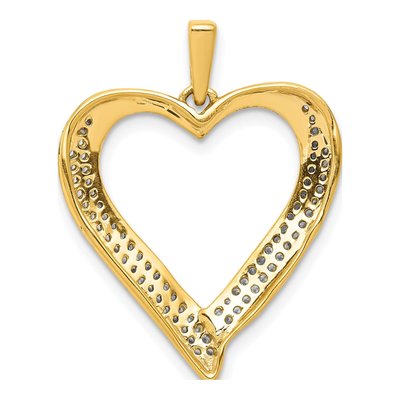 14K Yellow Gold 1/4 ct tw Diamond Heart Pendant – view 4