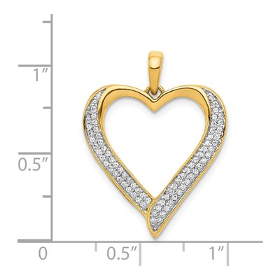 14K Yellow Gold 1/4 ct tw Diamond Heart Pendant – view 5