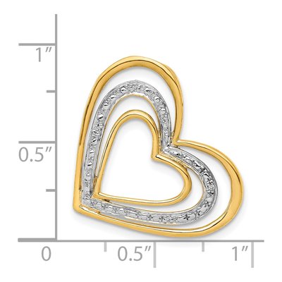 14K Yellow Gold Diamond Triple Heart Slide Pendant – view 5