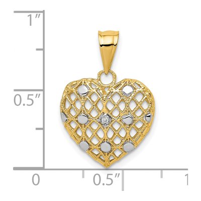 10K Yellow Gold Diamond Heart Pendant – view 4