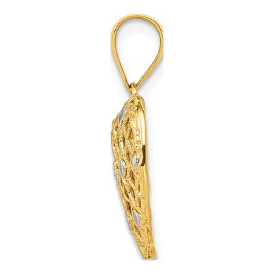 14K Yellow Gold Diamond Filigree Heart Pendant – view 3