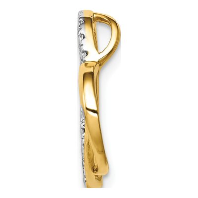 10K Yellow Gold Diamond Double Heart Slide Pendant – view 2