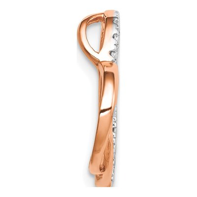 14K Rose Gold Diamond Double Heart Slide Pendant – view 3