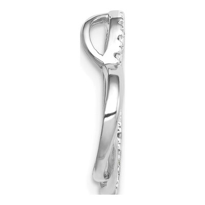 14K White Gold Diamond Double Heart Charm – view 2